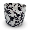 Black and White Blown Glass Candle Holder