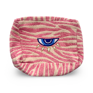 Pink & White Salima Cosmetic Pouch