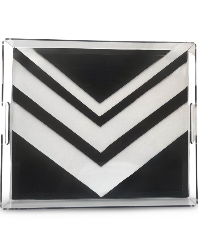 Black Acrylic Geometric Acrylic Tray