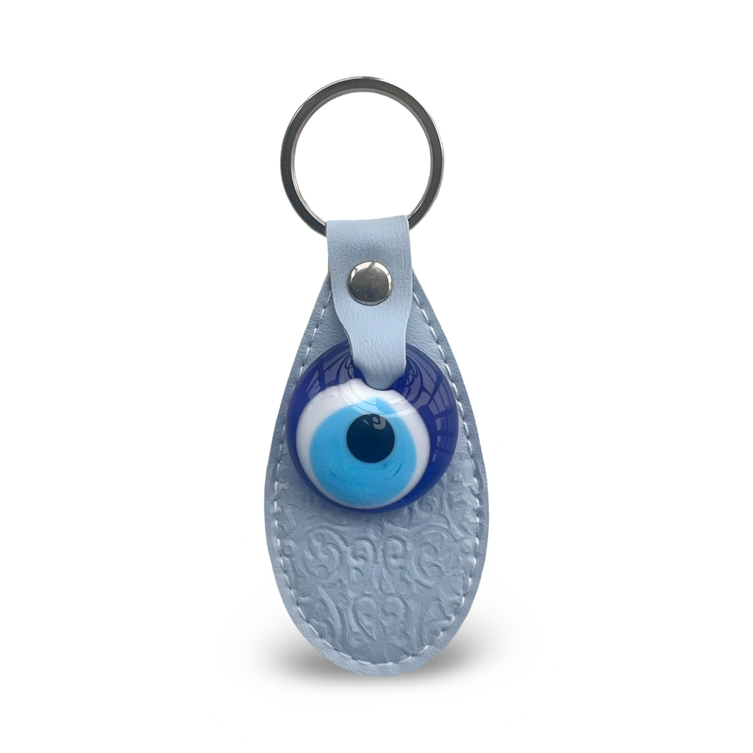 Light Blue Evil Eye Keychain