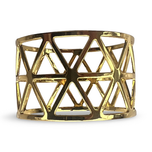 Triangle Pattern Gold Napkin Ring