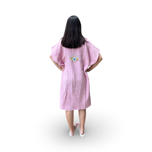 Load image into Gallery viewer, Pink Cotton Cover Up Dress with Evil Eye Embroidery
