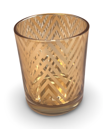 Gold Glass Chevron Candle Votive