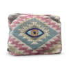 Multi-Colored Embroidered Evil Eye Cosmetic Pouch