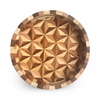 Round Wooden Geometric Pattern Tray