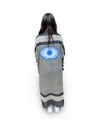 Black and White with Blue Hexagon Evil Eye