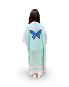 Aqua with Blue Butterfly
