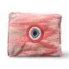 Coral Cosmetic Pouch with Evil Eye Nazar Embroidery