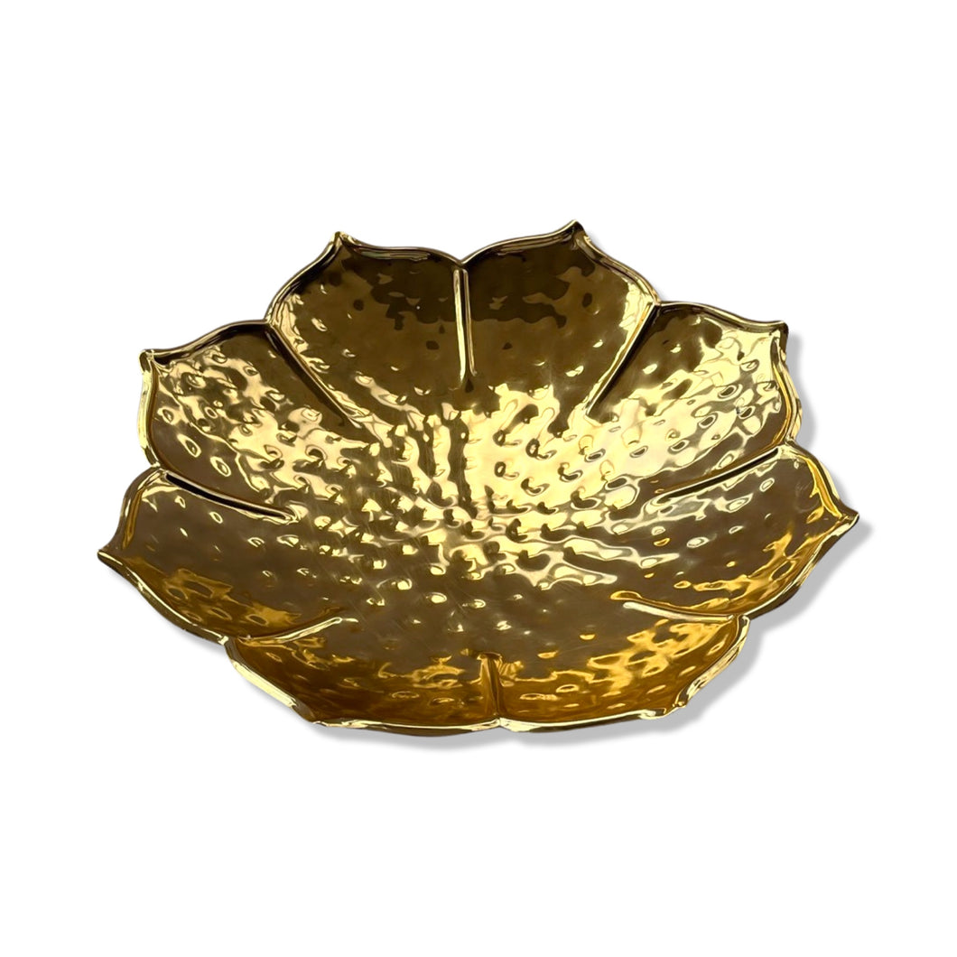 Hammered Gold Urli Decorative Bowl Lotus
