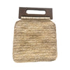 Beige Rafiya Beach Bag with Wooden Handle