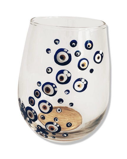 Hand Painted Evil Eye Water Glasses