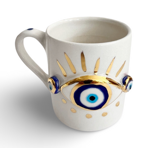 Hand painted Evil Eye Nazar Espresso Cups Mugs