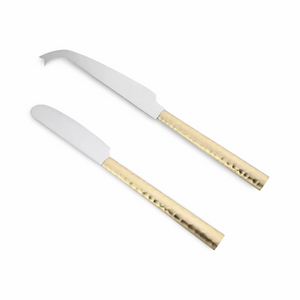Hammered Gold Cheese Knives