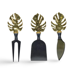 Golden Palm Cheese Knives set of 3