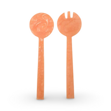 Load image into Gallery viewer, Peach Resin Salad Servers
