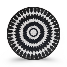 Load image into Gallery viewer, Black White Beaded Round Placemat
