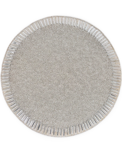 Silver  Beaded Round Placemat