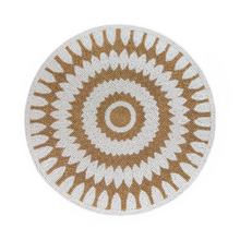 Load image into Gallery viewer, Gold White Beaded Round Placemat
