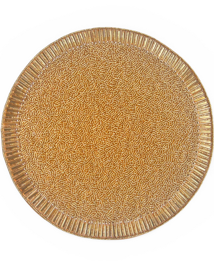 Gold  Beaded Round Placemat