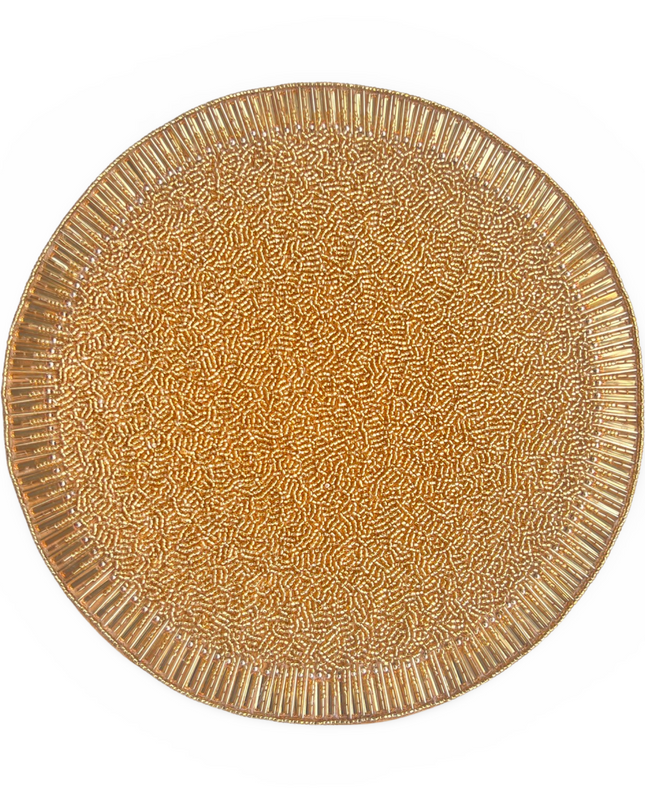 Gold  Beaded Round Placemat