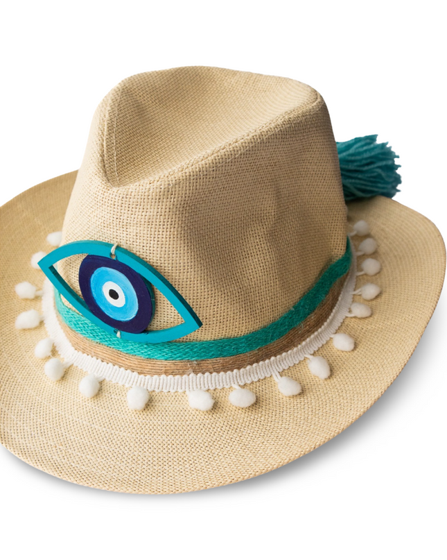 Evil Eye Straw and Hat