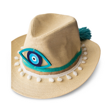 Load image into Gallery viewer, Evil Eye Straw and Hat
