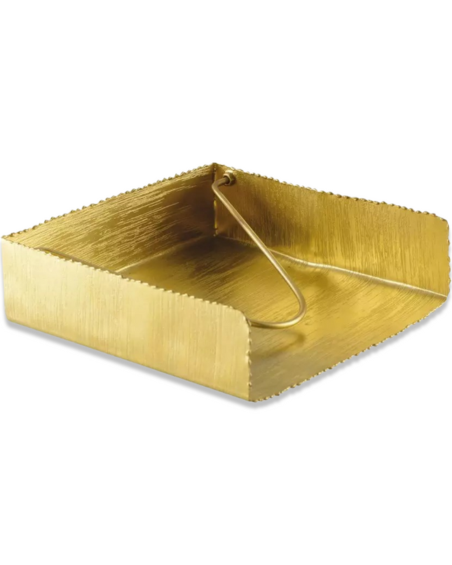 Satin Gold Flat Napkin Tissue Holder
