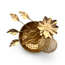 Load image into Gallery viewer, Hammered Gold Bowls with Flower Accents
