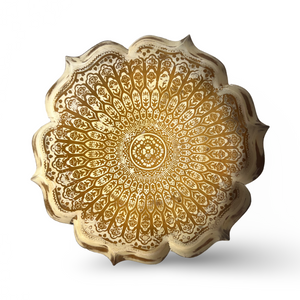 Antique Finish Gold Lotus Trays 