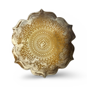 Antique Finish Gold Lotus Trays 