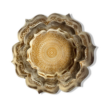 Load image into Gallery viewer, Antique Finish Gold Lotus Trays 
