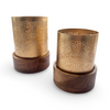 Gold and Wood Candle Holders