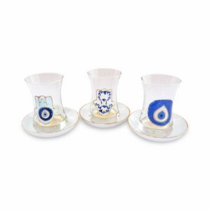 Hand-Painted Evil Eye Fatima Hamsa Teacups