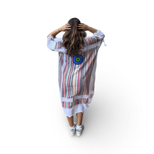 Load image into Gallery viewer, Hand-Painted Multi-Colored Kaftan with Evil Eye
