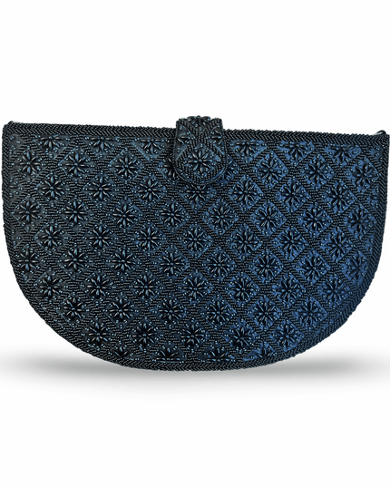 Black Beaded Clutch Bag