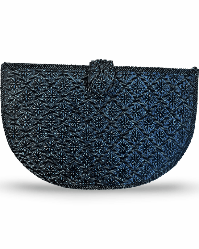 Black Beaded Clutch Bag