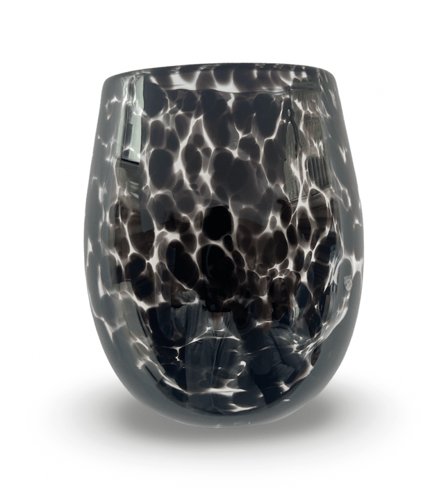 Casa Duniya Blown Glass Water Glasses Black Bianca Water Glass