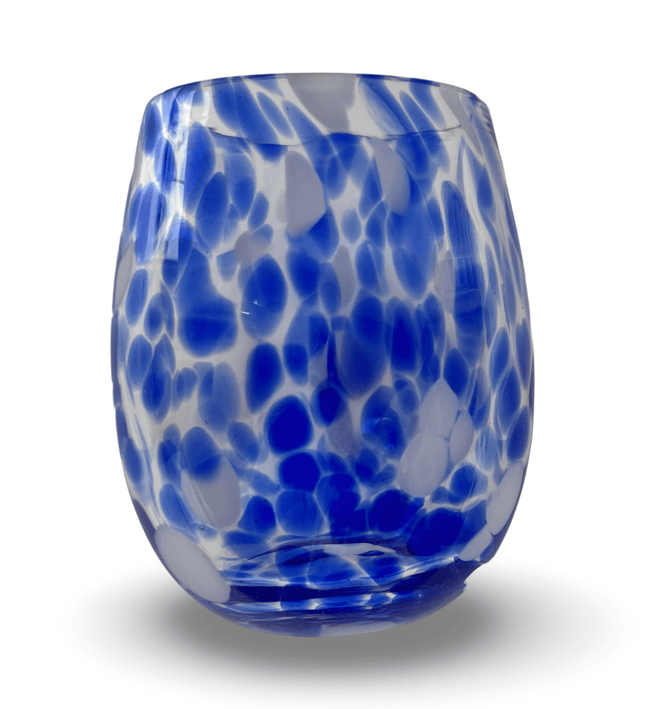 Casa Duniya Blown Glass Water Glasses Blue Bianca Water Glass