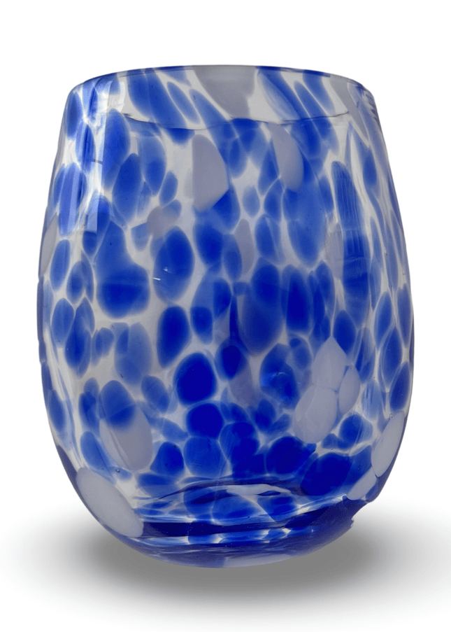 Casa Duniya Blown Glass Water Glasses Blue Bianca Water Glass