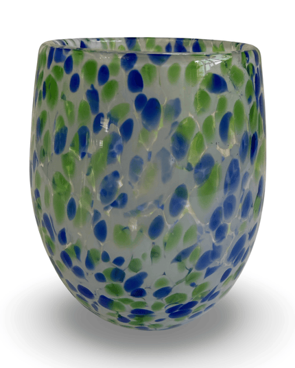 Casa Duniya Blown Glass Water Glasses Blue/Green Bianca Water Glass