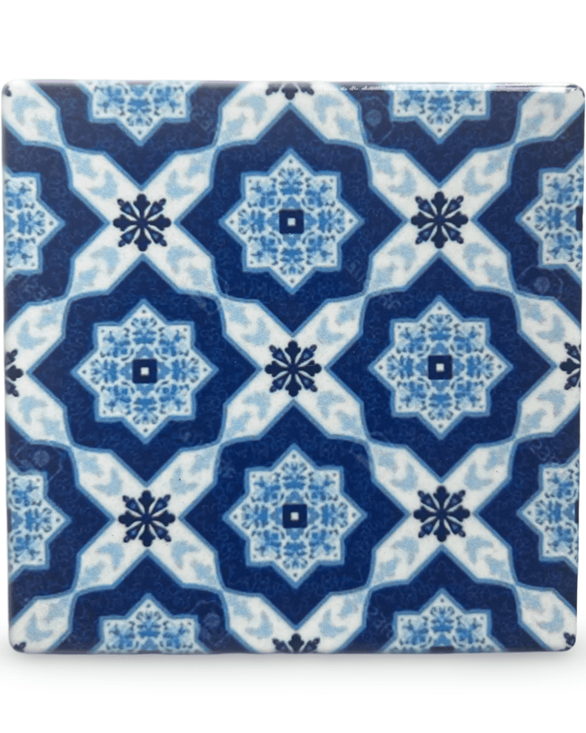 Blue White Mosaic Tile Portuguese Coaster