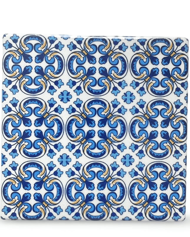 Blue White Mosaic Tile Portuguese Coaster