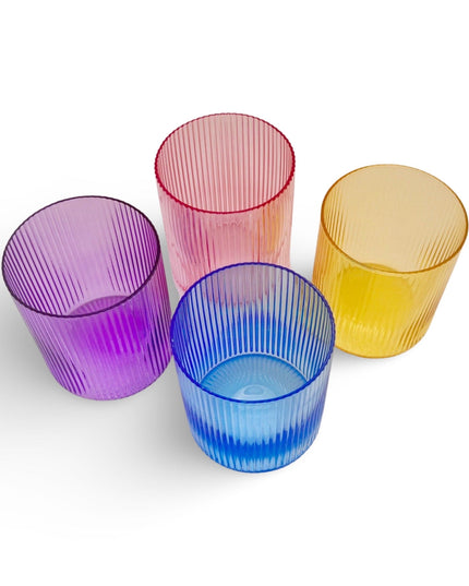 Purple Pink Yellow Blue Colorful Water Glasses