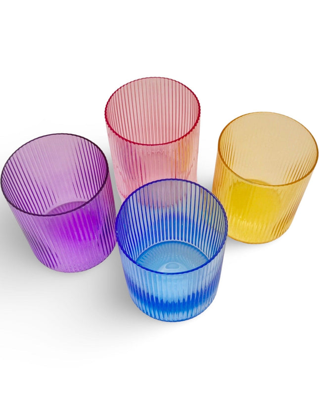 Purple Pink Yellow Blue Colorful Water Glasses