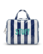 Navy/White, turquoise embroidery / Stuff