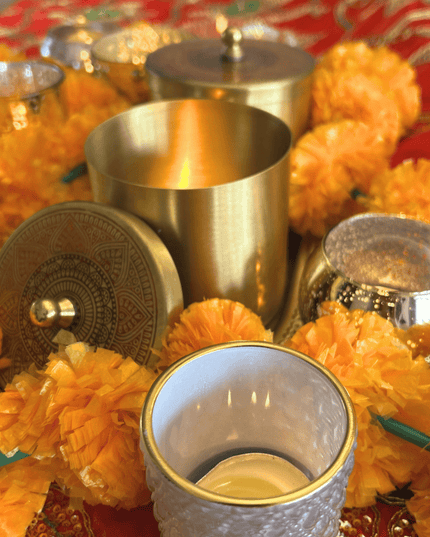 Kabir Brass Jars - Set of 2 with Tray