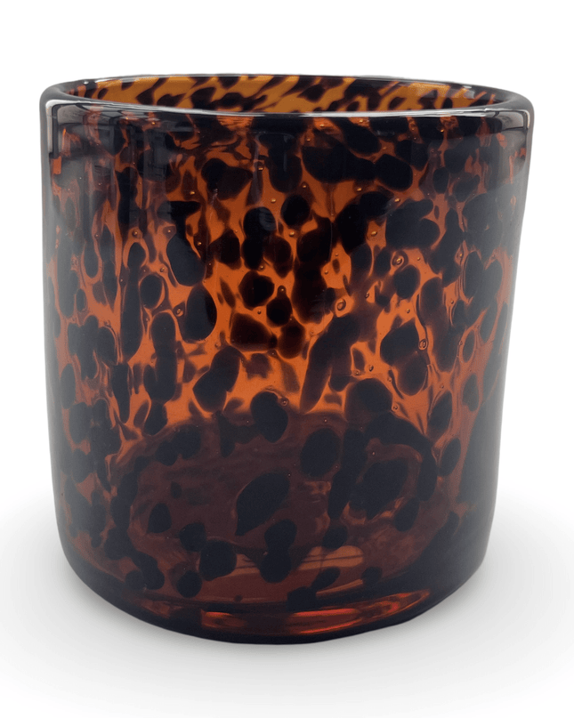 Black and Brown Blown Glass Candle Holder