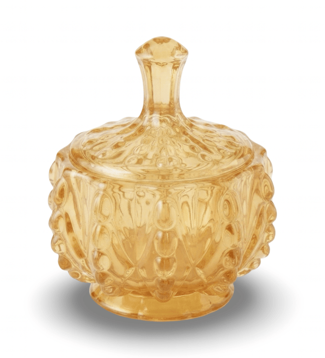 Roshni blown glass candle holder in gold and silver