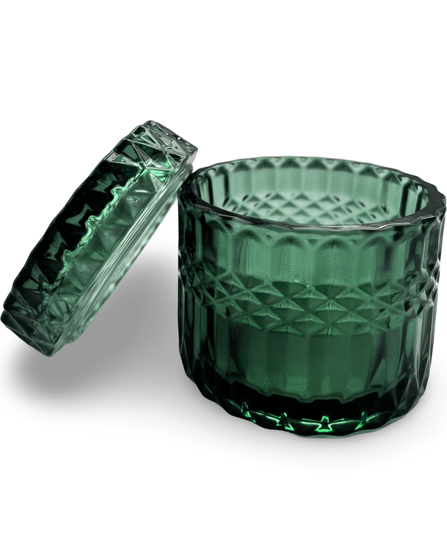 Green Geocut Candle Holder with Cover