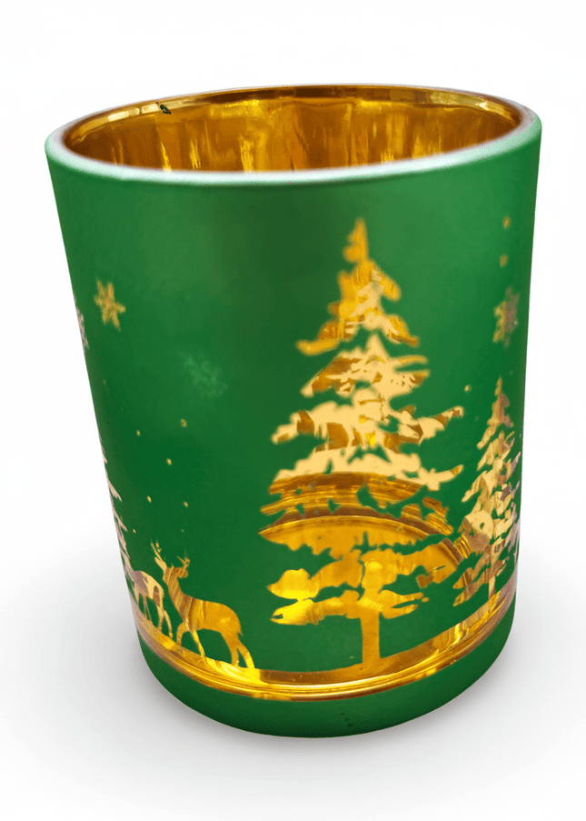 Casa Duniya Decorative Candle Holder Green Noel Candle Holder